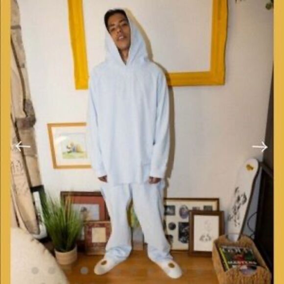 drewhouse sky baby blue corduroy hoodie NWT M/L - Picture 1 of 15